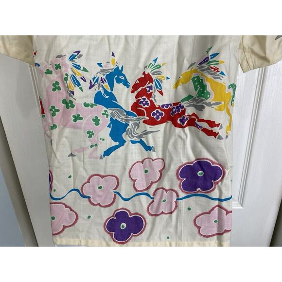 VTG Diane Von Furstenberg Colorful Horses Floral Button Down Shirt 80s - Picture 9 of 11